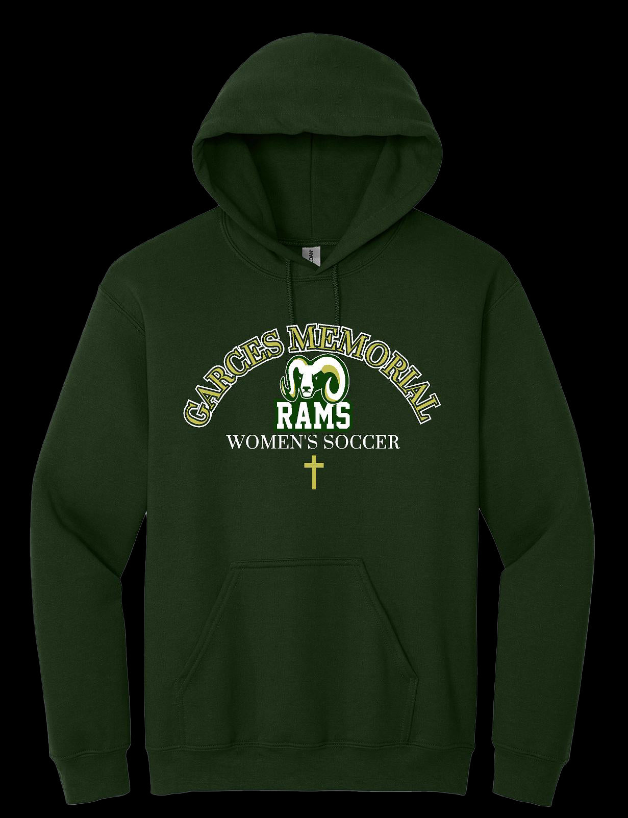 Garces Womens Cotton Hoodie Green