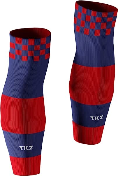 Checkered Leg Sleeve Navy/Red - Medium Length