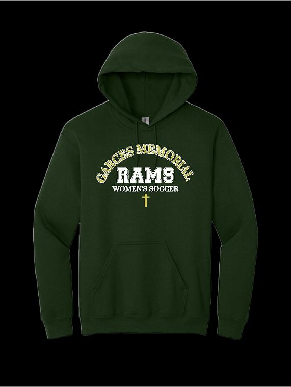 Garces Womens Cotton Hoodie Green