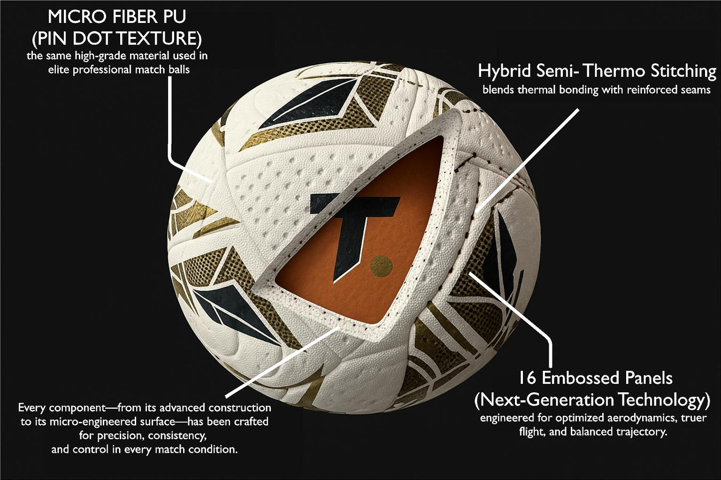 Tekkerz NFHS Match Soccer Ball Size 5