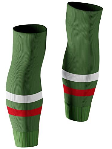 2 Pack - MX Green with Red/White Stripe - Medium Length
