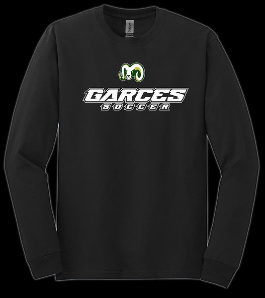 Garces Ram Long Sleeve Black Cotton Shirt