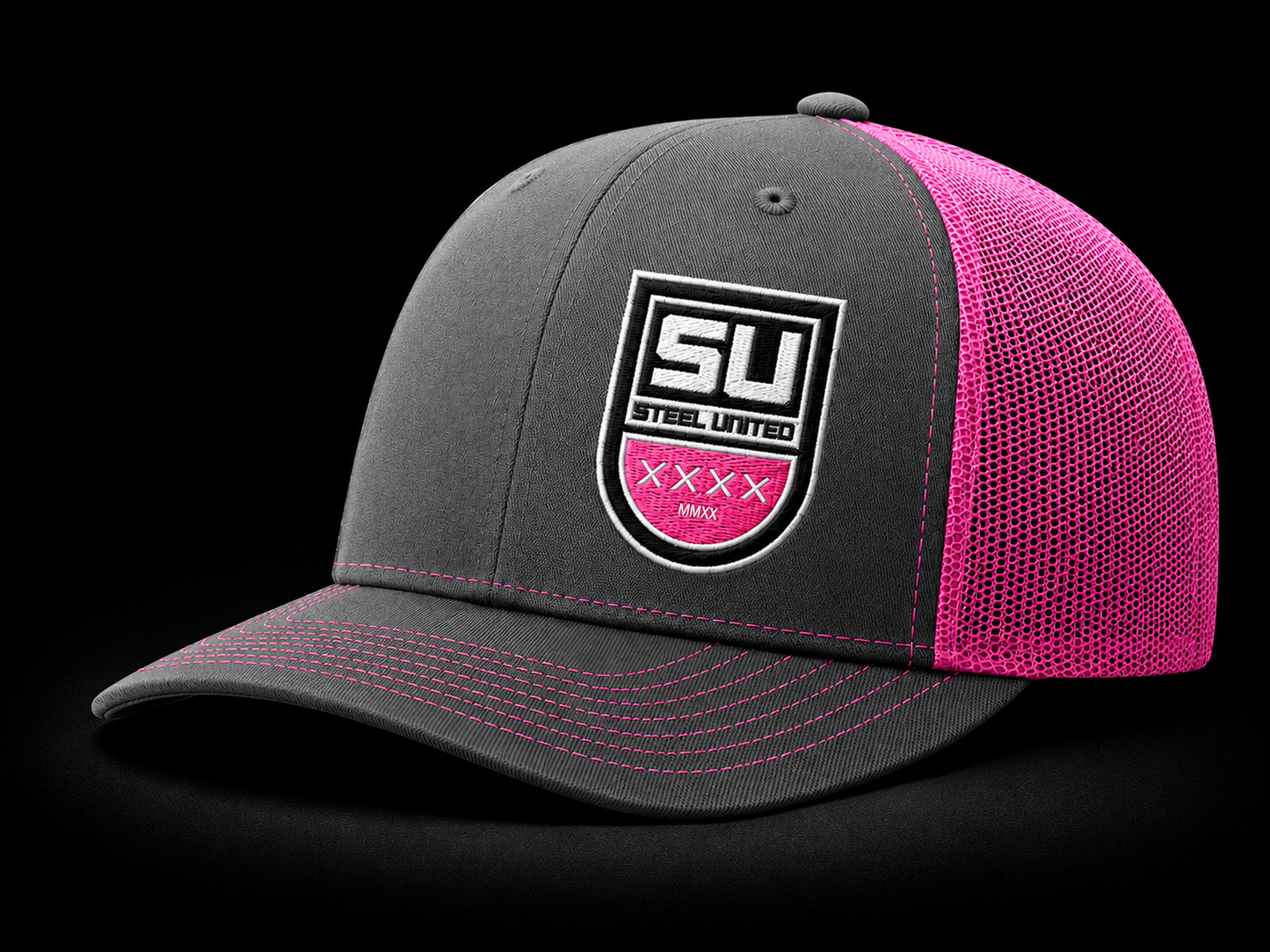Steel United Hat Grey/Pink
