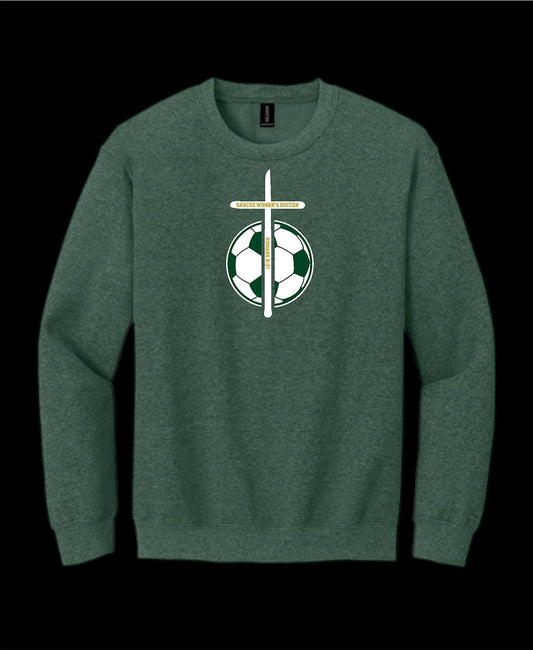 Garces Womens Soccer Crew Neck Sweater Green Heather 1