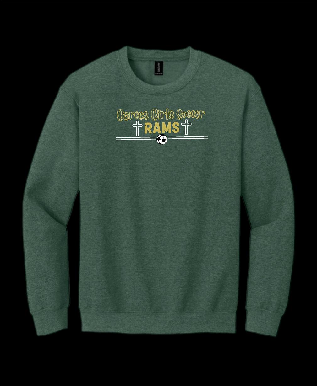 Garces Womens Soccer Crew Neck Sweater Green Heather 2