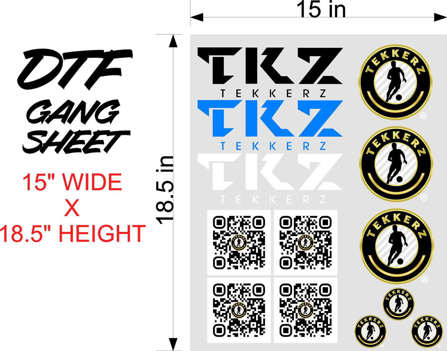 18.5x15 inch Gang Sheets