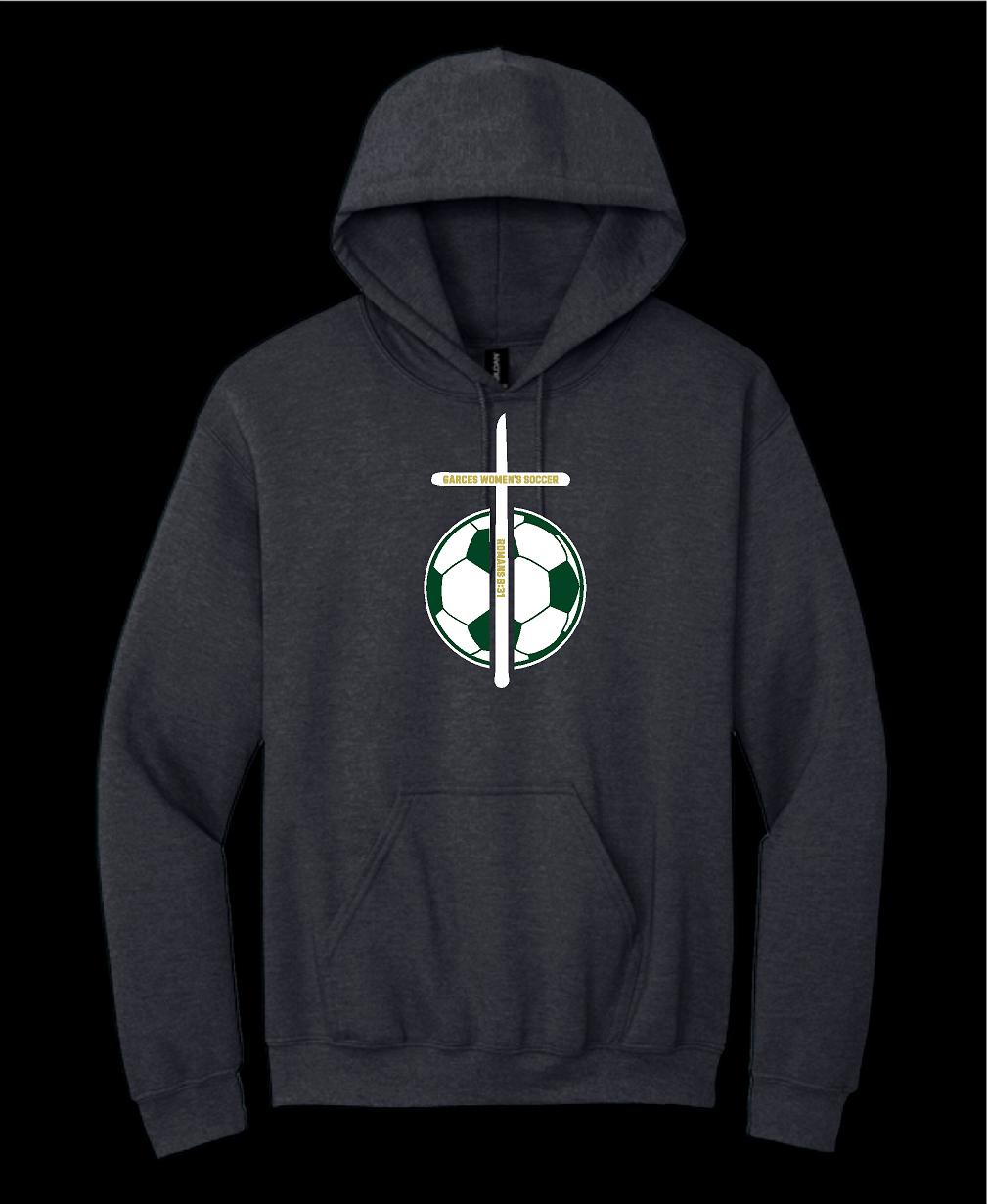 Garces Womens Cotton Hoodie Dark Heather 1
