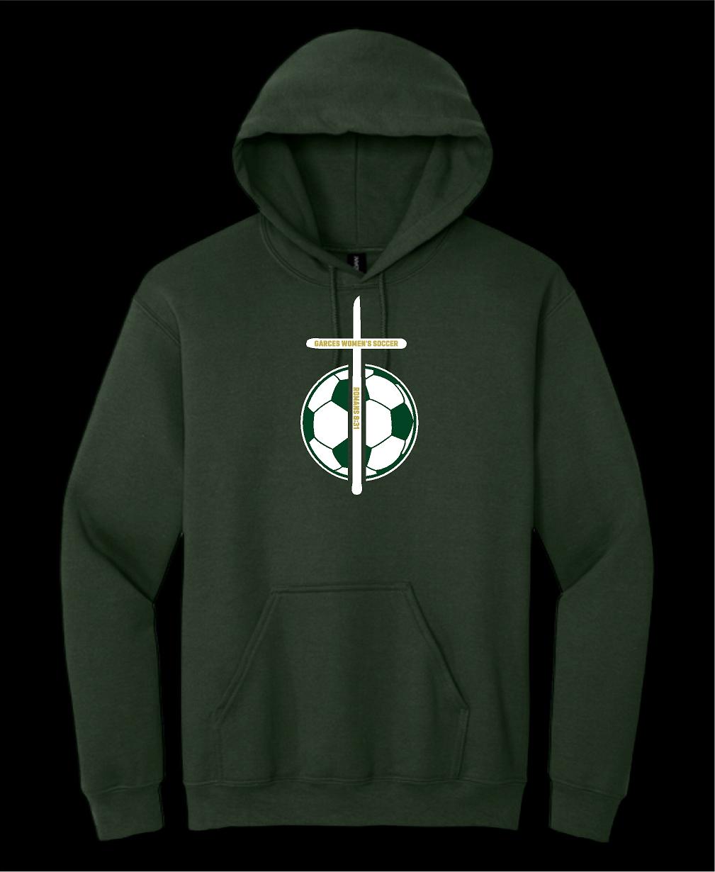 Garces Womens Cotton Hoodie Forest Green 1