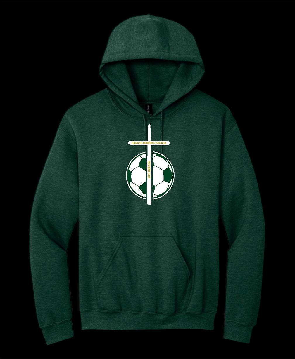 Garces Womens Cotton Hoodie Green Heather 1