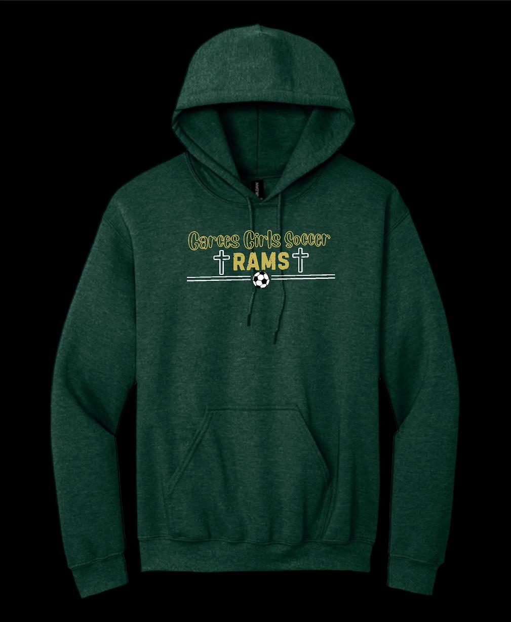 Garces Womens Cotton Hoodie Green Heather 2