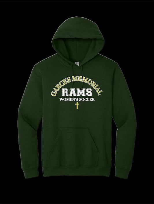 Garces Womens Cotton Hoodie Green